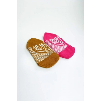 biçomi 2 Çift El Örgüsü Kışlık Şık Kadın Yün Patik Set 7