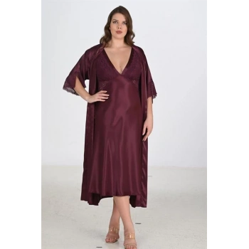 Bicomi 2li Mürdüm Sabahlık Takımı Bigsize 6223