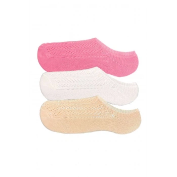 biçomi 3 Adet Kadın Sneaker Dantelli File Pamuklu Yumuşak Çorap