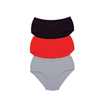 biçomi 3 Adet Tutku Kadın Yüksek Bel Bato Kalın Lastik Külot S2