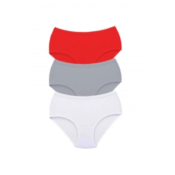 biçomi 3 Adet Tutku Kadın Yüksek Bel Bato Kalın Lastik Külot S9