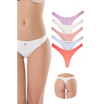 biçomi 5 Adet Pamuklu Kadın Klasik Tanga Soft Renkler