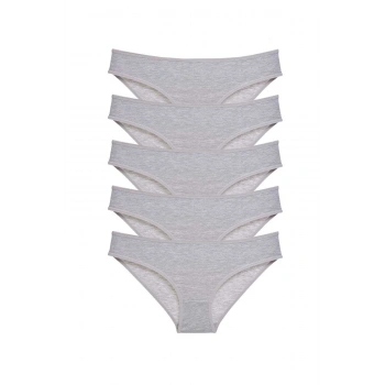 biçomi 5 adet Süper Eko Set Likralı Kadın Slip Külot Gri