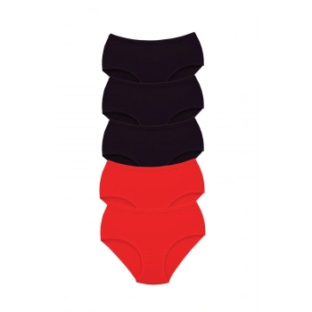 biçomi 5 Adet Tutku Kadın Yüksek Bel Bato Kalın Lastik Külot S2