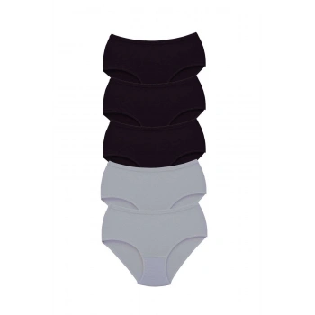 biçomi 5 Adet Tutku Kadın Yüksek Bel Bato Kalın Lastik Külot S4