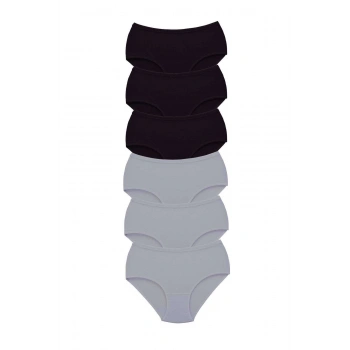 biçomi 6 Adet Tutku Kadın Yüksek Bel Bato Kalın Lastik Külot S3