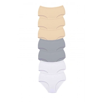 biçomi 7 Adet Tutku Kadın Yüksek Bel Bato Kalın Lastik Külot S20