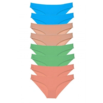 biçomi 8 adet Süper Eko Set Likralı Kadın Slip Külot Ten Pudra Yeşil Mavi