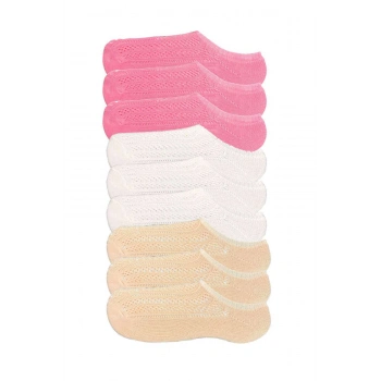 biçomi 9 Adet Kadın Sneaker Dantelli File Pamuklu Yumuşak Çorap