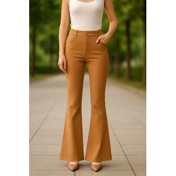 BİÇOMİ Atlas palazzo pantolon kamel