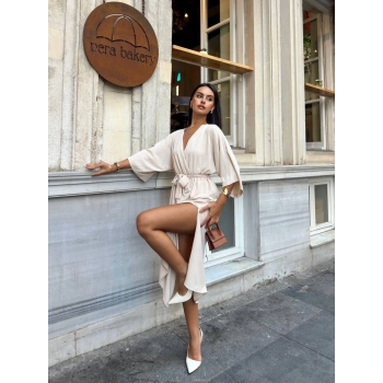 BİÇOMİ Ayrobin midi elbise