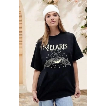Biçomi Bisiklet Yaka Baskılı T-shirt - Siyah