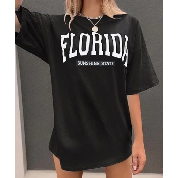 Biçomi Bisiklet Yaka Baskılı T-shirt - Siyah
