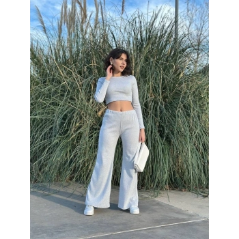 BİÇOMİ Bol paça altüst takım gri w1197