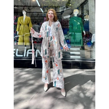 BİÇOMİ Ceketli baskılı takım