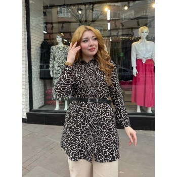 BİÇOMİ Desenli tunik gömlek