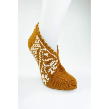 biçomi El Örgüsü Kışlık Şık Kadın Yün Patik D12