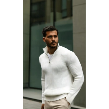 Biçomi Erkek Balıkçı Zip Yaka Uzun Kollu Triko