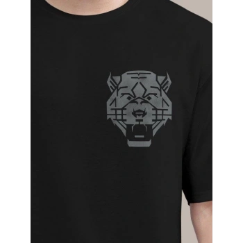 Biçomi Erkek Baskılı Oversize T-shirt - Siyah