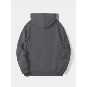 Biçomi Erkek Düz Kapüşonlu Sweat - Füme