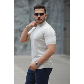Biçomi Erkek Hemşire Yaka Kısa Kollu Tişört