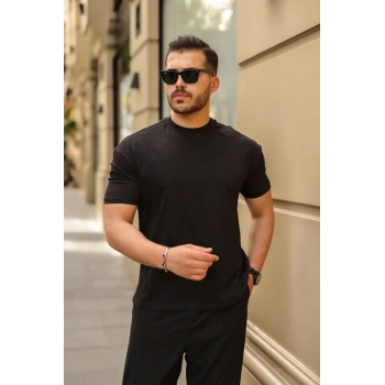 Biçomi Erkek Kolları Dar Kesim Rahat Kalıp Basic Tişört