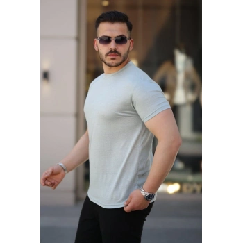 Biçomi Erkek Mini Jakarlı Kısa Kollu T-shirt