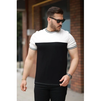 Biçomi Erkek Parçalı Renk Kısa Kollu Tişört