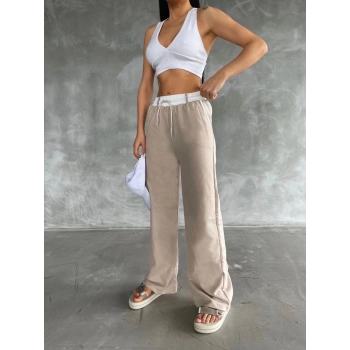 BİÇOMİ Garnili bol paça pantolon