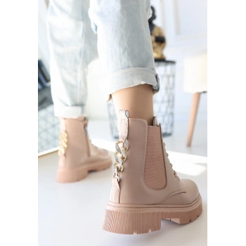 BİÇOMİ Harte Nude Cilt Bağcıklı Bot