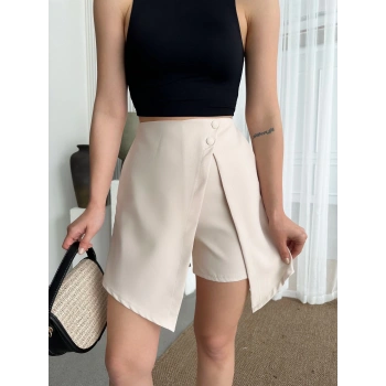 BİÇOMİ İki düğmeli şort etek S24046