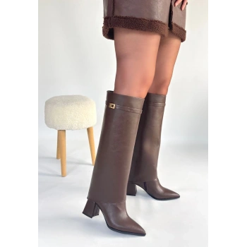 BİÇOMİ Jike Kahverengi Cilt Tak Çıkar Çizme