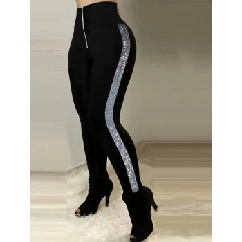 Biçomi Kadın Yüksek Bel Yan şerit Detaylı Dalgıç Tayt
