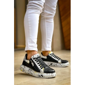 BİÇOMİ KB-02  Kuback Bağcıklı Crocodile Siyah Sarı Günlük Erkek Ayakkabı