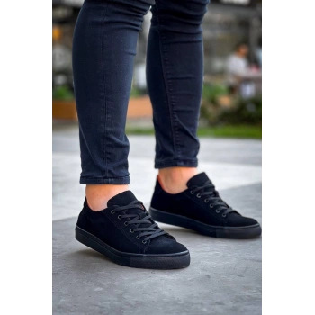 BİÇOMİ KB-122   Kuback Siyah Süet Siyah Yüksek Taban Bağcıklı Günlük Erkek Ayakkabı