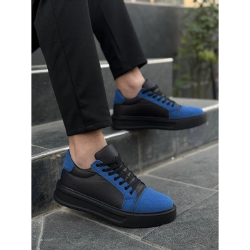 BİÇOMİ KB-X46 Kuback Siyah Sax Mavi Yüksek Siyah Taban Günlük Spor Ayakkabı