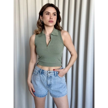 BİÇOMİ Kısa fermuarlı crop