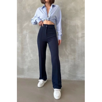 BİÇOMİ Önü cumalı ithal krep pantolon