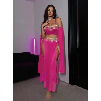 Bicomi Özel Tasarım Pembe Dansöz Kostümü