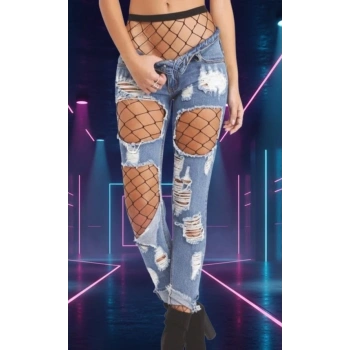 Bicomi Siyah Fileli Külotlu Çorap