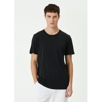 Biçomi Unisex Basic Bisiklet Yaka Regular T-Shirt - Siyah