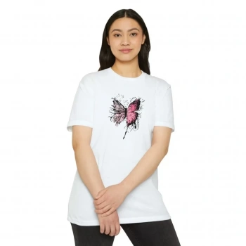 Biçomi Unisex Bisiklet Yaka Baskılı T-Shirt - Beyaz