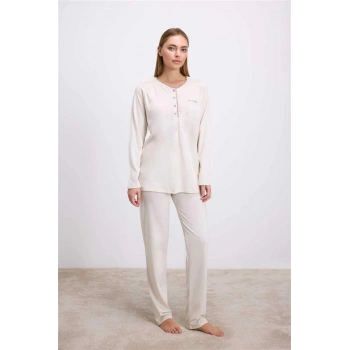 Bicomi Uzun Kollu T-Shirt ve Pantolon Pijama Takım