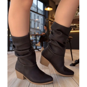 BİÇOMİ Yior Acı Kahve Nubuk Topuklu Bot