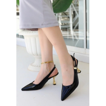 BİÇOMİ Zalin Siyah Rugan Topuklu Ayakkabı