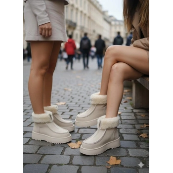 BİÇOMİ Zinya Bej Süet Bot