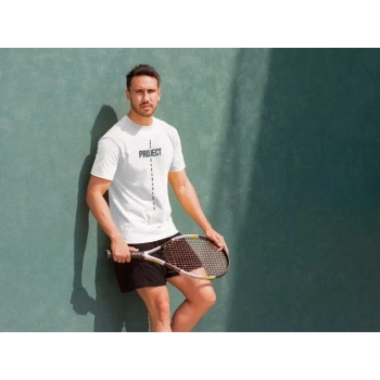 Bisiklet Yaka Baskılı Oversize T-Shirt - Beyaz -