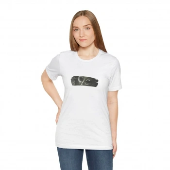 Bisiklet Yaka Baskılı T-Shirt - Beyaz -