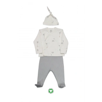 Flying Elephant 3lü Zıbın Takım 13111 Ekru Gri