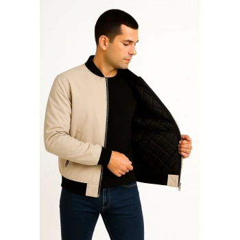 Bomber Mont Ceket - Bej -
